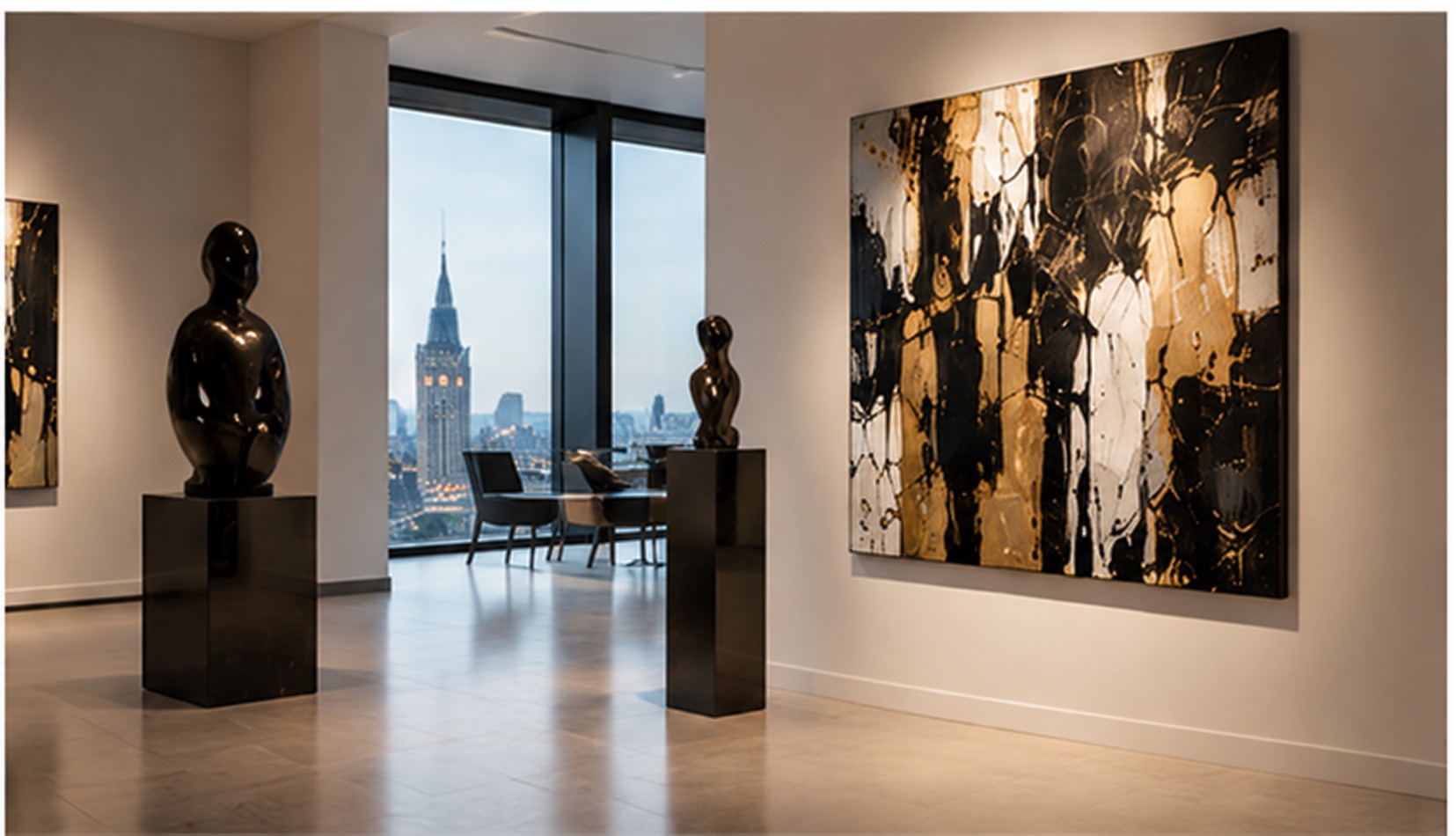 Moderne Galerie mit Kunstwerken